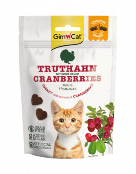 GimCat Crunchy Snacks Truthahn mit Cranberries 50 g