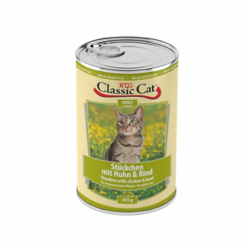 Classic Cat Dose Stückchen mit Huhn & Rind 415g
