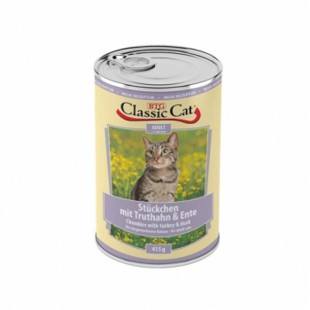 Classic Cat Dose Stückchen mit Truthahn & Ente 415g