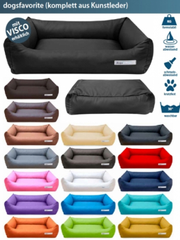 Orthopädisches Hundebett Dogsfavorite - Bezug Kunstleder - div. Größen und Farben