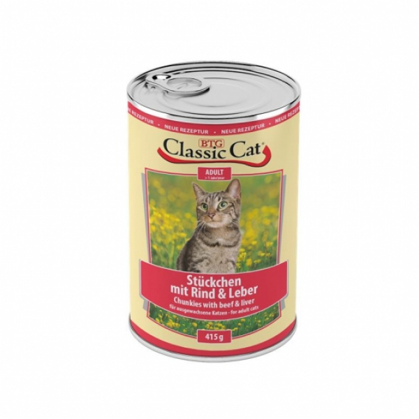 Classic Cat Dose Stückchen mit Rind & Leber 415g